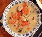 椎茸、人参、長ねぎの中華スープ